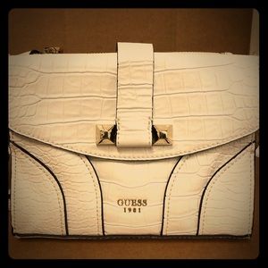 White alligator shoulder bag